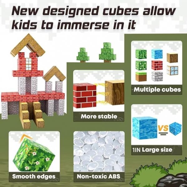 Magnetic Blocks-Build Mine Magnet World Edition