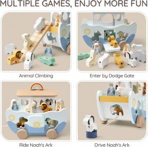 Wooden Noah's Ark Toy