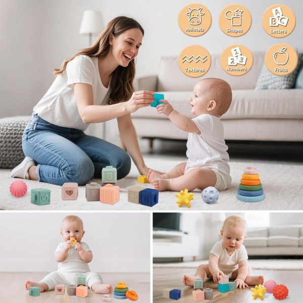 Soft Stacking Building Blocks